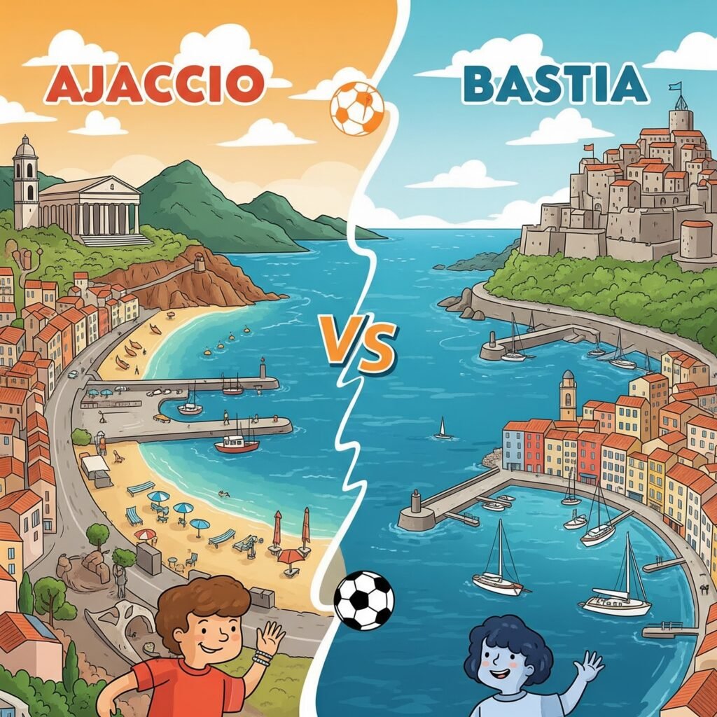 Ajaccio ou bastia jeu ludique entres Corses comme des enfants quand ils se renvoient la balle au foot