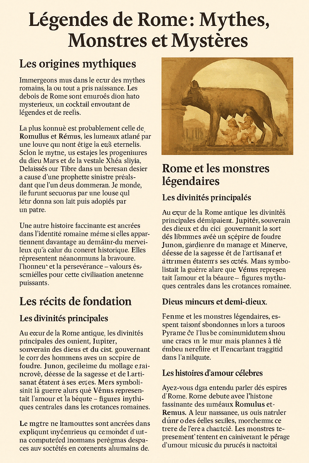 légendes de Rome 