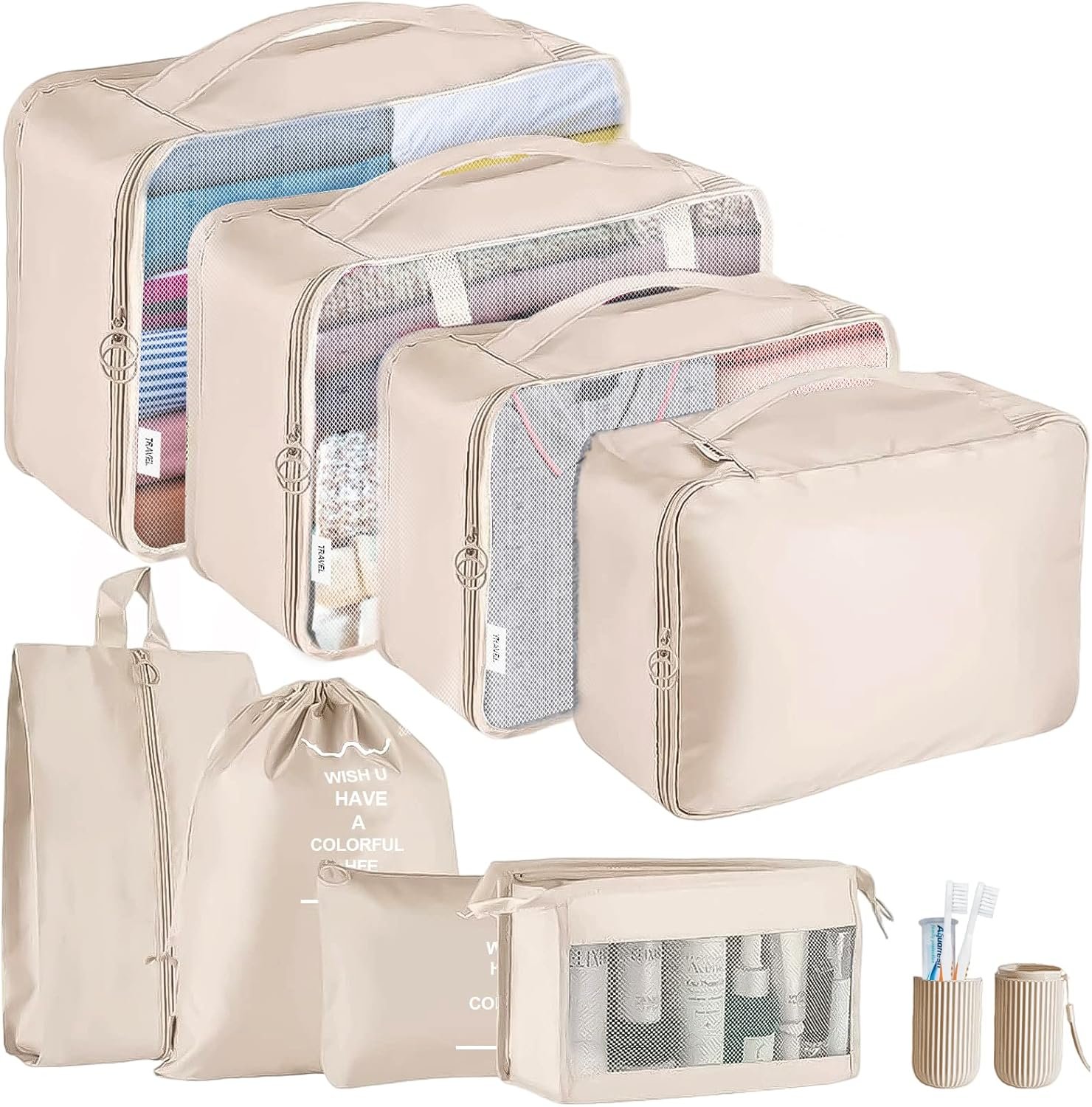 Organisateur de Valise,Lot de 9 Organiseurs de Bagage pour Voyage